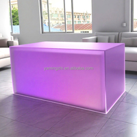 Comptoir de réception moderne en acrylique personnalisé en usine, table de bar à vin en acrylique avec LED, bureau rectangulaire en acrylique épaissi