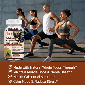 Gomitas de Calcio, Magnesio y Zinc de Alta Calidad, Favorecen la Salud de Huesos y Dientes, Suplemento de Musgo Marino, Sabor a Bayas del Saúco, Gomitas de Minerales - Product Image 5