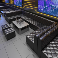 Ensemble de meubles de restaurant KTV au design luxueux et personnalisé, canapé d'angle en forme de L, table basse légère, combinaison pour hôtel, école, centre commercial