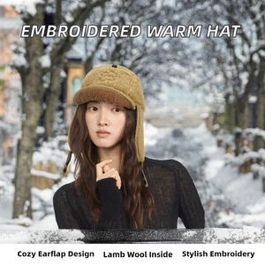 Gorro de Invierno Licheng con Orejeras, Mezcla de Lana, Jacquard, Borde de Felpa, para Unisex, para Actividades al Aire Libre - Product Image 2