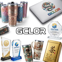 Nouvelle imprimante UV DTF entièrement automatique GCOLOR 40 cm A3, machine d'impression numérique d'étiquettes en cristal, vernis pour bouteilles, coques de téléphone, métal
