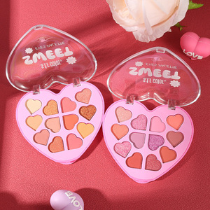 <span class=keywords><strong>Paleta</strong></span> de Sombras de Ojos con Brillo al por Mayor, en Forma de Corazón Rosa, de Larga Duración y Pigmentadas, para Maquillaje de Mujer - Product Image 6