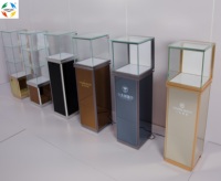 Vitrine d'exposition simple HonTay, design moderne, pour bijouterie, parfumerie, vitrine personnalisée, aluminium, verre trempé, LED UV