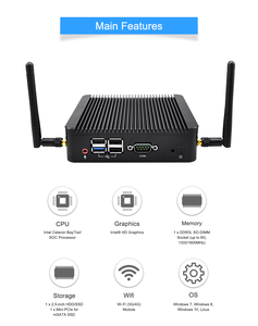 Qotom Máy tính để bàn <span class=keywords><strong>PC</strong></span> mini q190s CPU J1900 Quad Core điện năng thấp cổng LAN kép không dây BT không quạt Mini <span class=keywords><strong>PC</strong></span> - Product Image 4