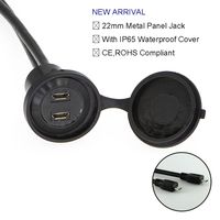 Enchufe de montaje en Panel de 2 capas Micro USB 2,0 hembra a macho de 22mm con Cable de 60cm Conectores de dos capas para Micro USB2.0