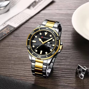 Montre de luxe Curren 8388, montre de mode dorée pour homme, étanche, montre-bracelet en acier inoxydable à quartz pour homme - Product Image 2