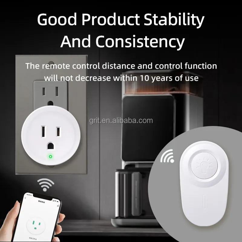 UL Certified 15A/1500W Smart Life Remote Outlet Light Anti-Surge 4000V IP66 WIFI Smart Plug Small Electrical Appliance Light