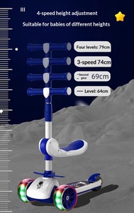 <span class=keywords><strong>Trottinette</strong></span> pliable multifonctionnelle à trois roues pour enfants avec siège amovible, roues LED, technologie de capteur - Design moderne pour une utilisation en extérieur - Product Image 5