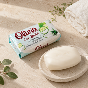 Cucumber Moisturizing Bar <b>Soap</b> with Natural Oils and Glycerin for Daily Hand and Body Cleansing 140 g Olivia Love Nature - Product Image 3
