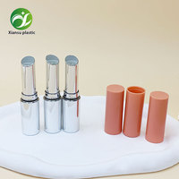 Tube de rouge à lèvres miniature de luxe, transparent, hermétique, nouveauté, tube de rouge à lèvres ultra fin, plastique argenté