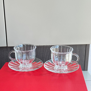 Juego de Vasos de Vidrio con Diseño de Olas Oceánicas - Juego de Vasos para Uso Doméstico - Vasos para Bebidas Frías y Jugos - Product Image 3