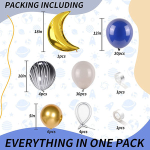 Dekorasi pesta bertema luar angkasa anak laki-laki balon ulang tahun biru laut <span class=keywords><strong>Set</strong></span> lengkung dekorasi pesta galaksi untuk anak-anak - Product Image 2