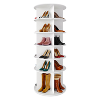 Tour Range-Chaussures Rotative Personnalisable Couleur, Rangement de Chaussures Rond Pivotant à 360 Degrés pour Pièce