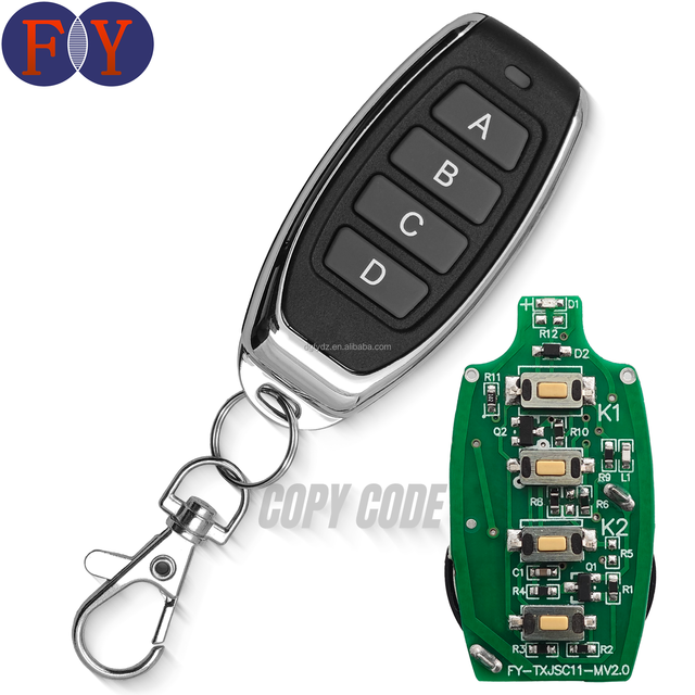 433MHz 4-Button Remote with Cloneable Code Factory Direct Sale for Multiple Devices Like Rolling Doors Garage Gates Made Metal