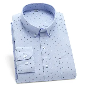 Camicie da uomo a maniche lunghe in cotone 100% a pois stampate da uomo di nuovo Design - Product Image 1