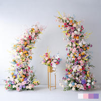 Arche de fleurs artificielles de haute qualité pour mariage, toile de fond florale multicolore mixte pour décoration d'événements, vente en gros d'usine