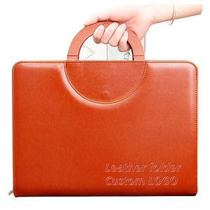 Dập nổi thư mục 3D da trang trí tập tin lưu trữ Organiser thư mục A4 kích thước với nắp xử lý Zip - Product Image 1