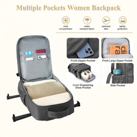 Sac à dos de voyage en PU tendance avec grande capacité, sac multifonctionnel pour l'école et les voyages, fermeture à glissière, bagage portable