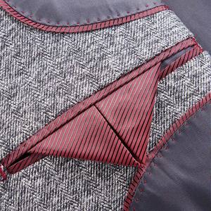 Otoño-Invierno Formal Negocios Esmoquin Boda Gris Lana Tweed Single Breasted Men Suite 3 Piezas - Product Image 2