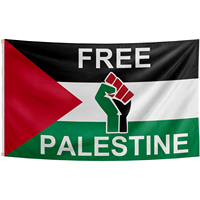 Drapeau de la Palestine gratuit 3x5 pieds, drapeaux palestiniens avec œillets en laiton et double couture, couleurs vives pour l'intérieur et l'extérieur