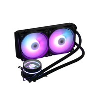 Refroidisseur d'eau pour processeur liquide 240 mm avec ventilateur double RGB, dissipateur thermique pour système de refroidissement liquide pour PC de jeu avec socket Intel