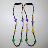 Collier de perles lumineuses LED Fleur de Lys violet, vert et or pour Mardi Gras, défilés de carnaval, fêtes costumées et événements festifs, vente en gros
