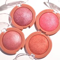 Bedak Rias Wajah Grosir Darkme Powder Blush Warna Cokelat Peach Terracotta Berkilau dengan Hasil Akhir Mutiara Glitter Highlighter Blush