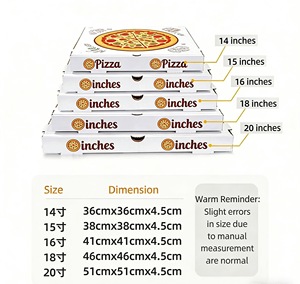 Caja de Cartón Corrugado para Pizza de Lujo, Personalizada con Logotipo, Tamaño 32 cm (12 Pulgadas), Color Negro, para Empacar Alimentos - Product Image 2