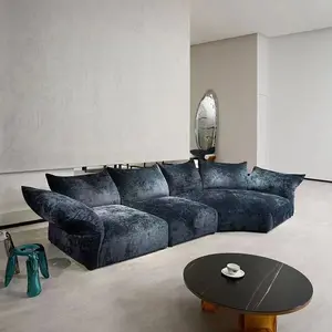 China Goedkope Woonkamer Meubels Nieuwste Moderne Design Fluwelen Stof Modulares Sofa Voor Salon