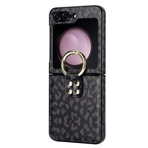 PU Da Có Thể Gập Lại Da Điện Thoại Cover Quay Lại Shell Với Kim Loại Nhẫn Chủ Chống Sốc Điện Thoại Di Động Trường Hợp Đối Với Samsung Z Lật 6 7 - Product Image 1