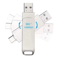 Clé USB pivotante 2-en-1 Type-C USB-A/OTG en métal de haute qualité, USB 3.0/2.0, 32 Go, promotionnelle, pour entreprise, mémoire USB