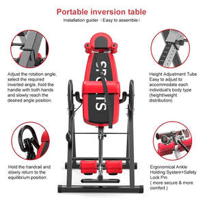 Meja Inversi Peregangan Pinggang Rumahan dengan Busa Memori, Peninggi Tinggi, Mesin Traksi, Penarik Kaki, Alat Kebugaran Serbaguna, Dapat Disesuaikan - Product Image 3