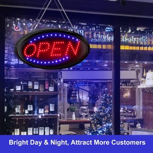 LED sign <b>board</b> open sign oval indoor hanging sign shop window decoration sign indicator <b>light</b> display sign UK\US\AU\EU plug - Product Image 6