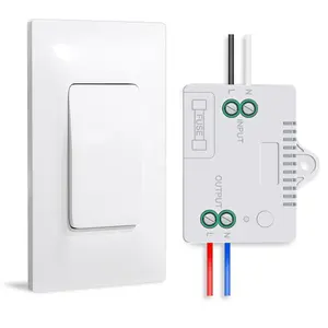 Interruptor de luz sem fio com receptor RF433, kit de interruptor e receptor de luz inteligente com controle remoto, sem bateria, com alimentação própria