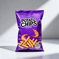 Sacs en aluminium refermables à fermeture éclair, imprimés avec logo personnalisé, résistants à l'humidité et à la chaleur, pour les chips de plantain et de pommes de terre, emballage pour supermarchés