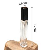 Flacon d'échantillon de parfum carré transparent de luxe de 10 ml avec atomiseur à fine brume en aluminium vide