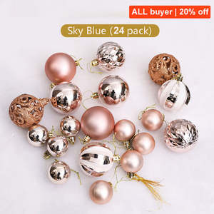 Ensemble d'ornements de Noël boîte-cadeau boule peinte décoration de vacances décor de fête boules de Noël - Product Image 4