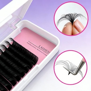 ขนตาแคชเมียร์นุ่ม ขนตาไหมสีดำด้าน ขนมิ้งค์แบบเส้นต่อเส้น - Product Image 6