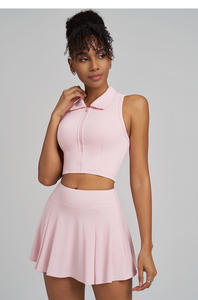 Hochwertige Frauen Atmungsaktive Feuchtigkeit Wicking Active Wear Röcke <span class=keywords><strong>2</strong></span>-in-1 Taschen Front Logo Sport Yoga Athletic Pickle ball OEM - Product Image 4