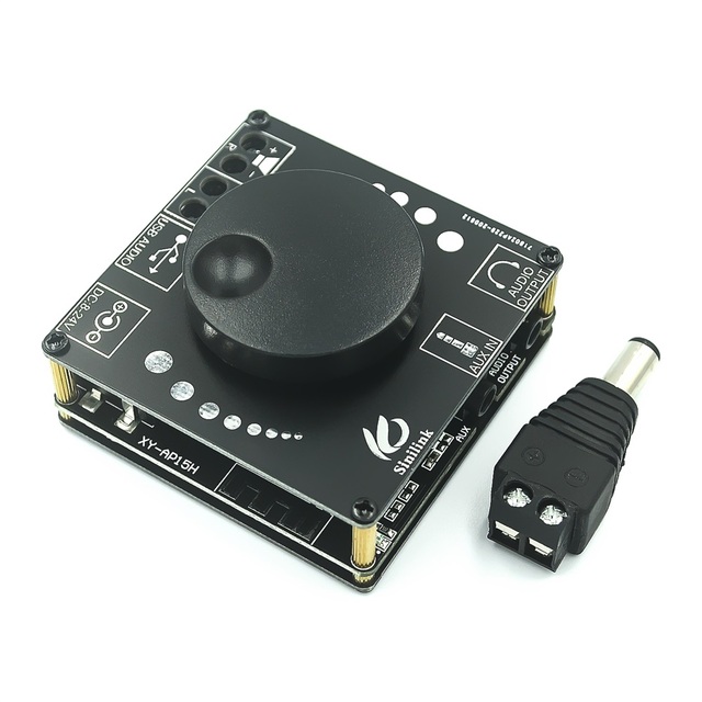 Mini BT 5.0 50WX2 Wireless Audio Power Digital Amplifier Board Stereo Amp 3.5MM AUX USB APP AP50L