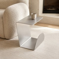 Table console moderne en aluminium argenté en forme de C, faite à la main, durable, pour salon, chambre, salle de séjour, hôtel, meubles