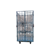 Logistique portable de haute qualité Entrepôt industriel Pli emboîtable Conteneur à rouleaux en métal en acier Cage à rouleaux