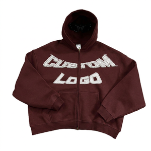 Sweat à capuche vintage personnalisé sans cordon, imprimé streetwear d'hiver, effet délavé et usé pour homme - Product Image 2