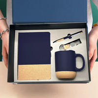 Coffret Cadeau d'Entreprise Personnalisé Besery : Souvenirs d'Entreprise Écologiques en Bois, Porte-clés, Carnet avec Stylo et Tasse