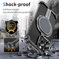 Support en alliage de titane quatre coins étui de téléphone anti-chute pour iPhone 16 Pro Max 15 Plus 14 13 support rotatif à 360 ° couverture mobile