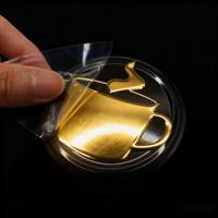 Lettres métalliques autocollantes personnalisées, étiquette en nickel, autocollant en vinyle 3D, autocollant en feuille dorée peinte, étiquette de logo privé