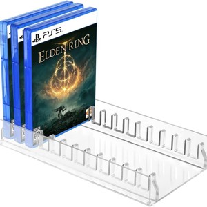 Soporte organizador de almacenamiento de videojuegos sostenible acrílico moderno estante de exhibición transparente para <span class=keywords><strong>PS5</strong></span> PS4 PS3 fundas de juegos con capacidad para 12 juegos - Product Image 1