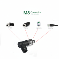 Connecteur M8 à verrouillage rapide blindé à 3 broches M8-M03S en cuivre plaqué or, étanche IP67, 4A 60V, pour montage sur site et automatisation