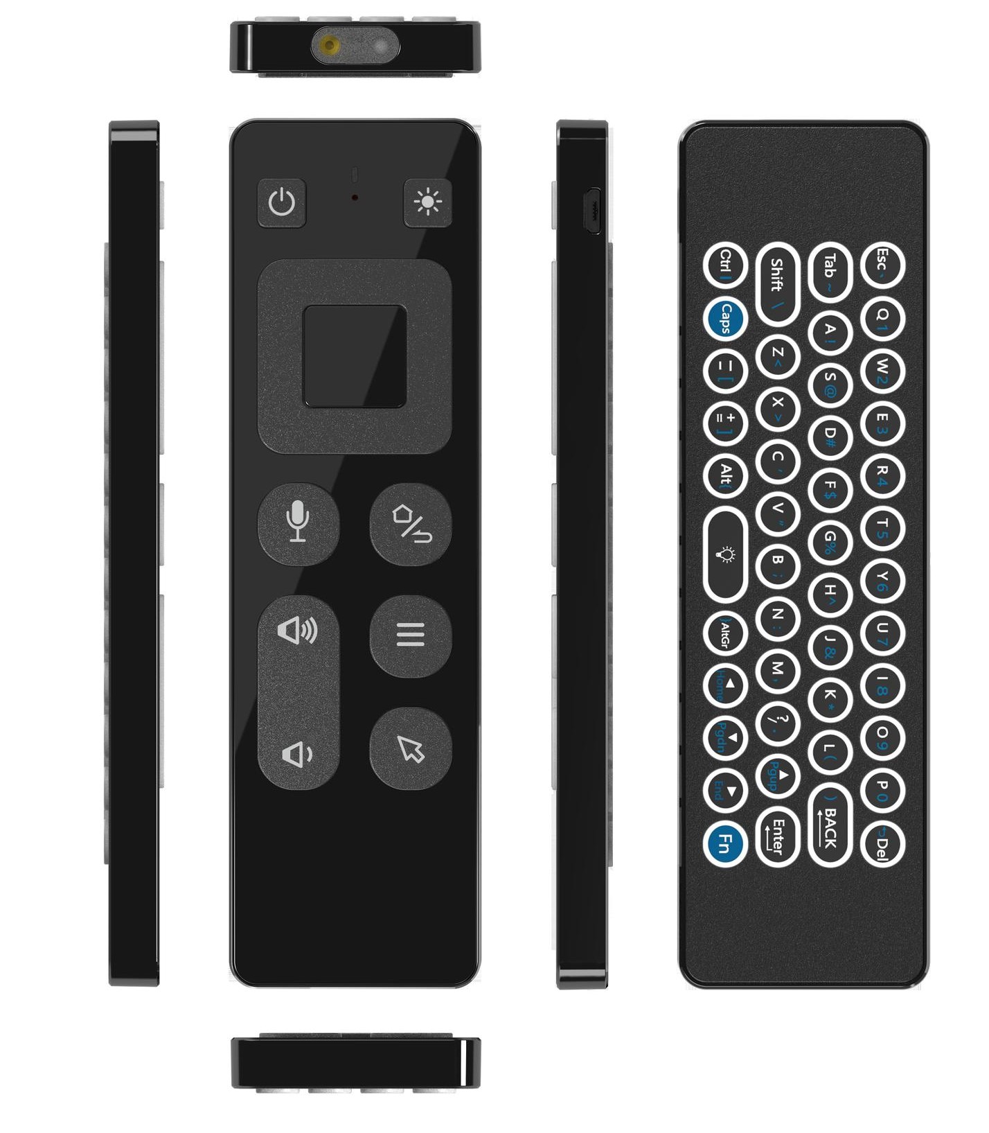 Controle remoto t9 proair mouse 4 em 1, controle remoto sem fio com voz 2.4g para nvidia escudo/android tv box/pc/projetor/htpc/all-in-one p