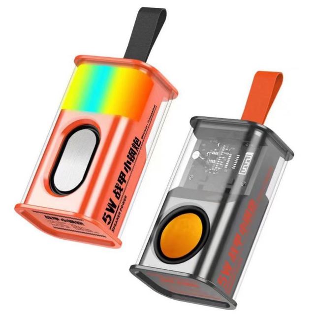 Transparent Mecha BT Speaker Sound Light Rhythm Wireless Subwoofer TWS Stereo Music Center Hands-free Call